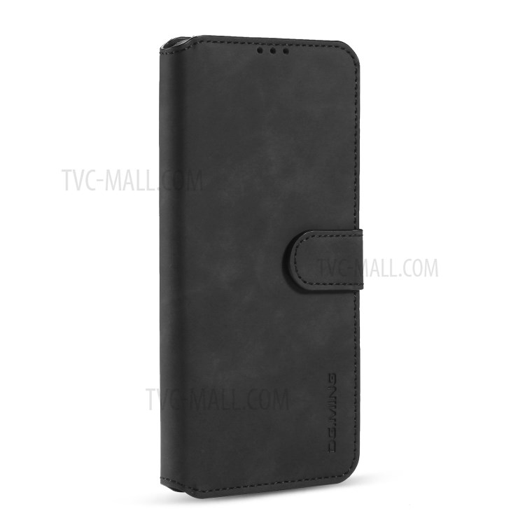 DG.MING Retro Style Case Leather Wallet Stand Shell for Huawei P Smart 2020 - Black-2