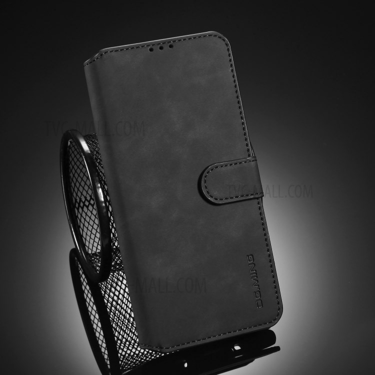 DG.MING Retro Style Case Leather Wallet Stand Shell for Huawei P Smart 2020 - Black-8