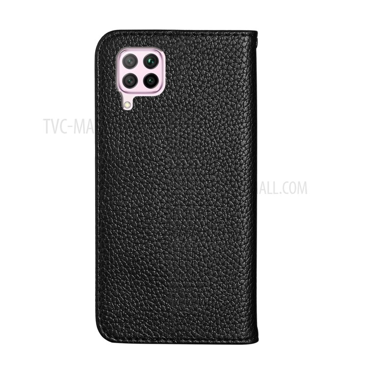 Litchi Skin Auto-absorbed Leather Stand Cover with Card Slots for Huawei P40 lite 4G/nova 6 SE/Nova 7i - Black-3