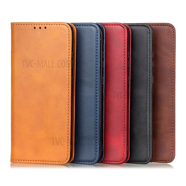 Auto-absorbed Split Leather Wallet Phone Cover with Stand Shell for Huawei Maimang 9 - Black-10