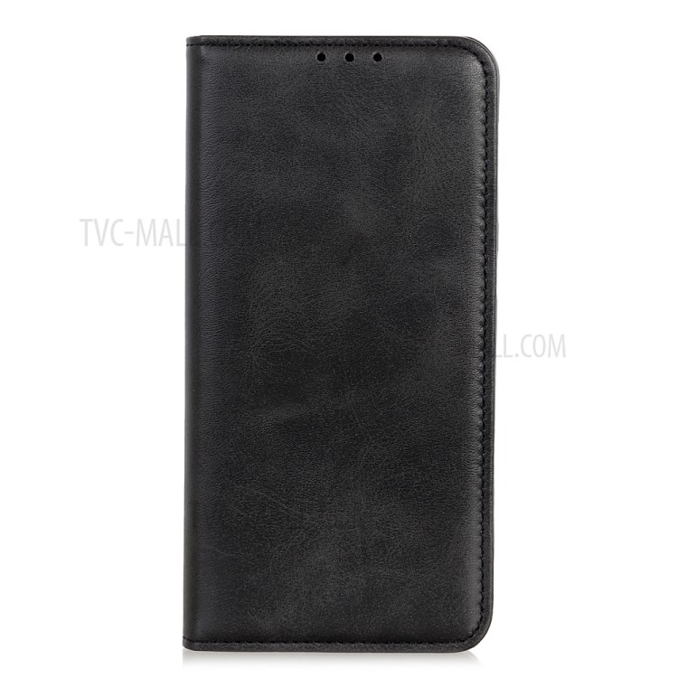 Auto-absorbed Split Leather Wallet Phone Cover with Stand Shell for Huawei Maimang 9 - Black-2