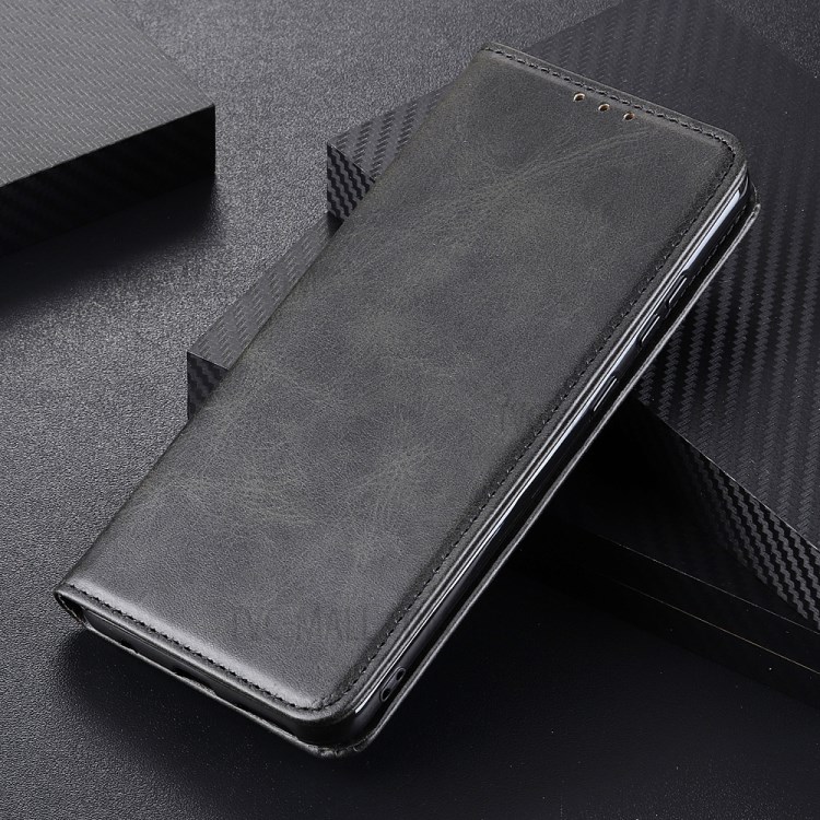 Auto-absorbed Split Leather Wallet Phone Cover with Stand Shell for Huawei Maimang 9 - Black-9