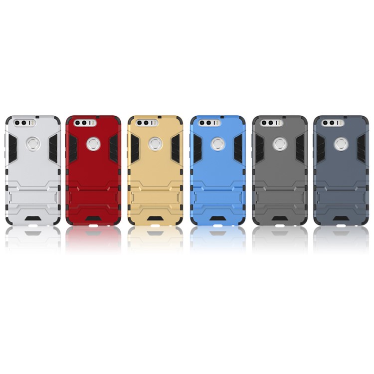 Solid PC + TPU Hybrid Cover Case with Kickstand for Huawei Honor 8 - Gold-8