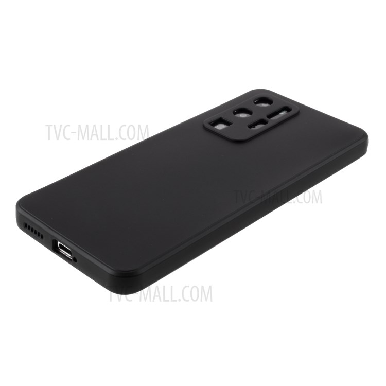 Contrast Color Button TPU Shell with Soft Lint Inner for Huawei P40 Pro - Black-4