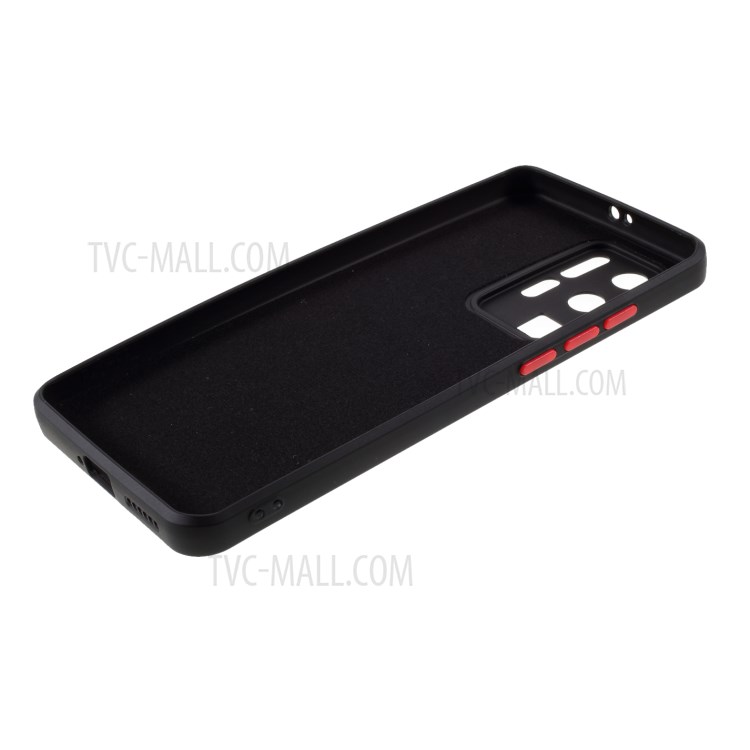 Contrast Color Button TPU Shell with Soft Lint Inner for Huawei P40 Pro - Black-7