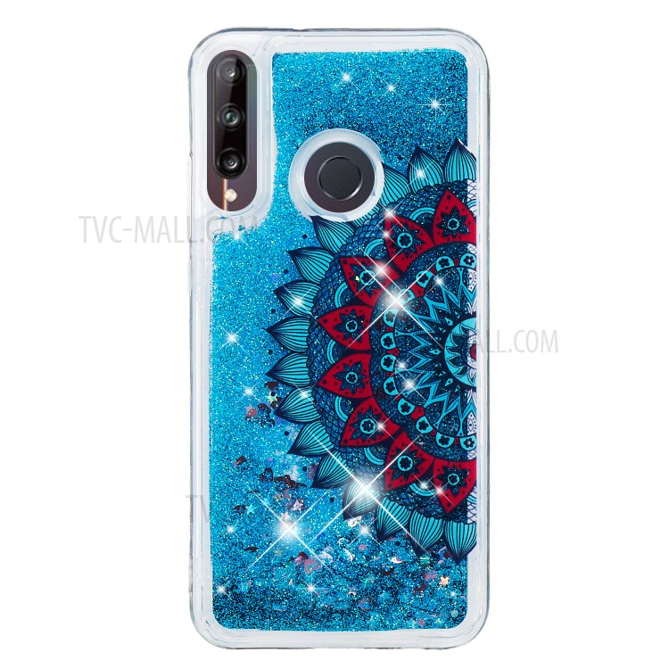 Pattern Printing Glitter Powder Quicksand TPU Phone Shell for Huawei Y7p - Malanda Flower-3
