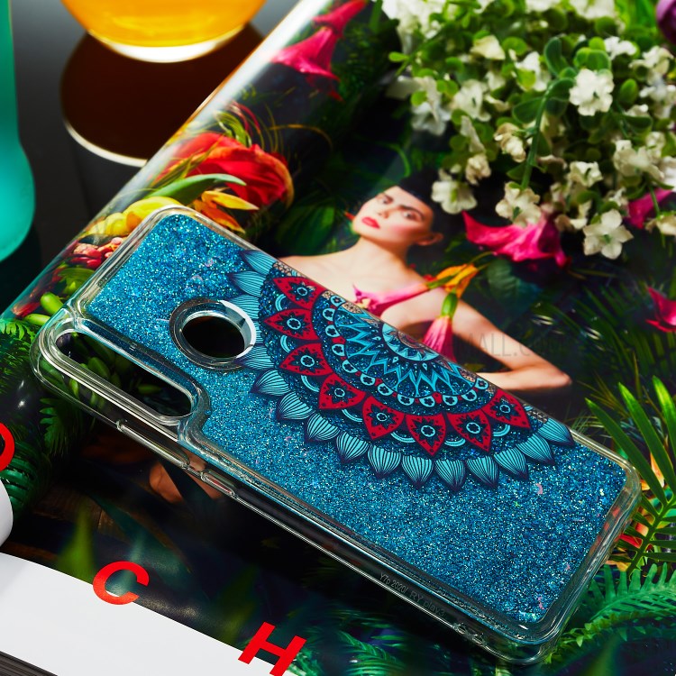 Pattern Printing Glitter Powder Quicksand TPU Phone Shell for Huawei Y7p - Malanda Flower-7