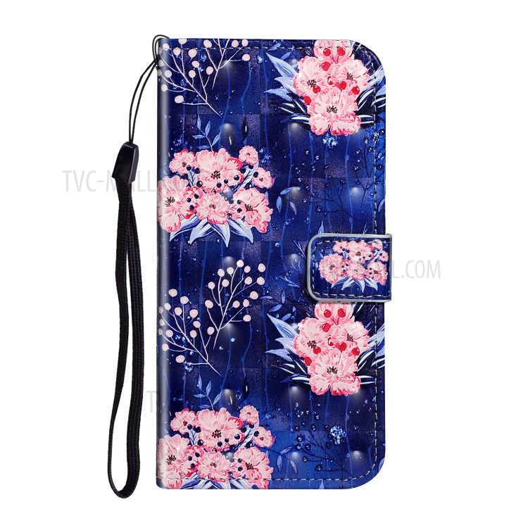 Light Spot Decor Patterned Magnetic Leather Stand Case for Huawei P40 lite 4G - Beautiful Flowers-1