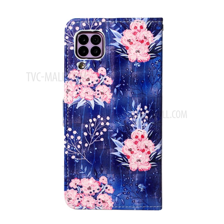 Light Spot Decor Patterned Magnetic Leather Stand Case for Huawei P40 lite 4G - Beautiful Flowers-2