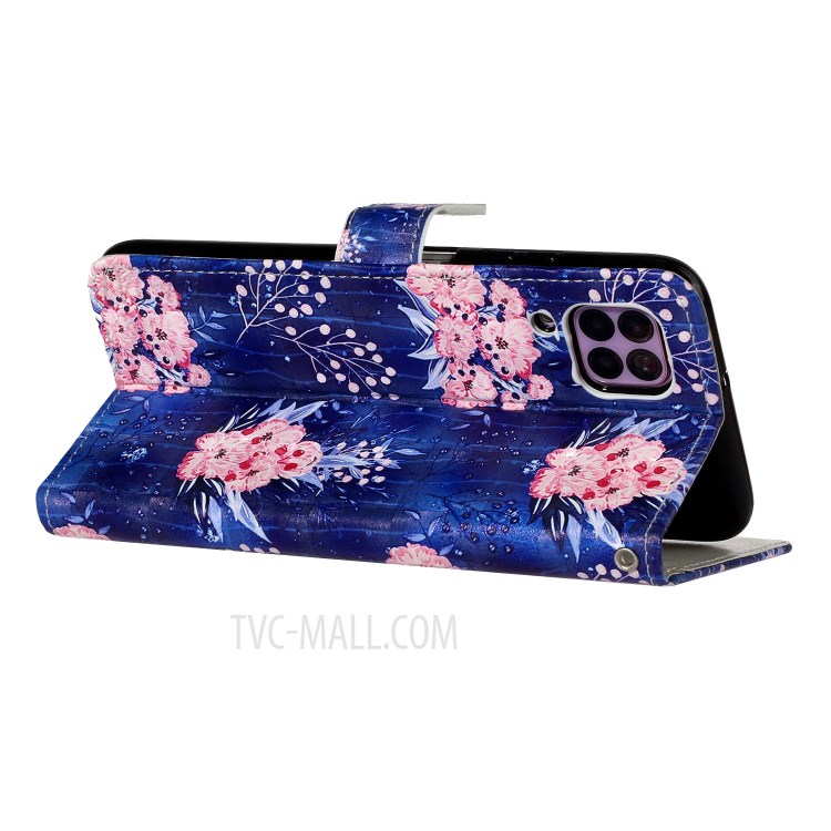 Light Spot Decor Patterned Magnetic Leather Stand Case for Huawei P40 lite 4G - Beautiful Flowers-3