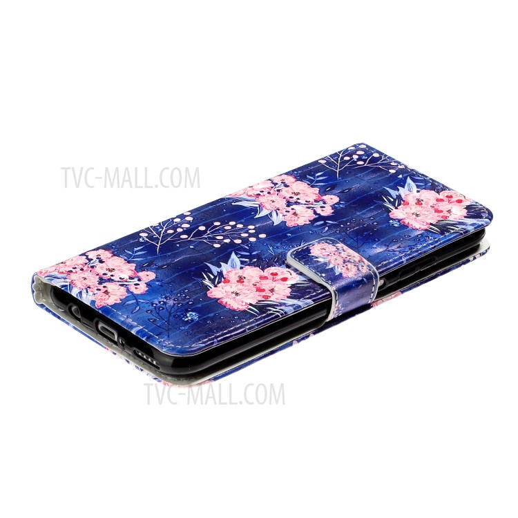 Light Spot Decor Patterned Magnetic Leather Stand Case for Huawei P40 lite 4G - Beautiful Flowers-4