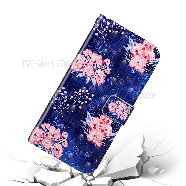 Light Spot Decor Patterned Magnetic Leather Stand Case for Huawei P40 lite 4G - Beautiful Flowers-5