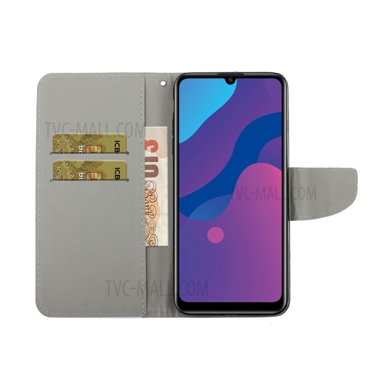 Pattern Printing Stand Phone Shell Wallet Leather Case for Honor 9A - Glittery Element-7