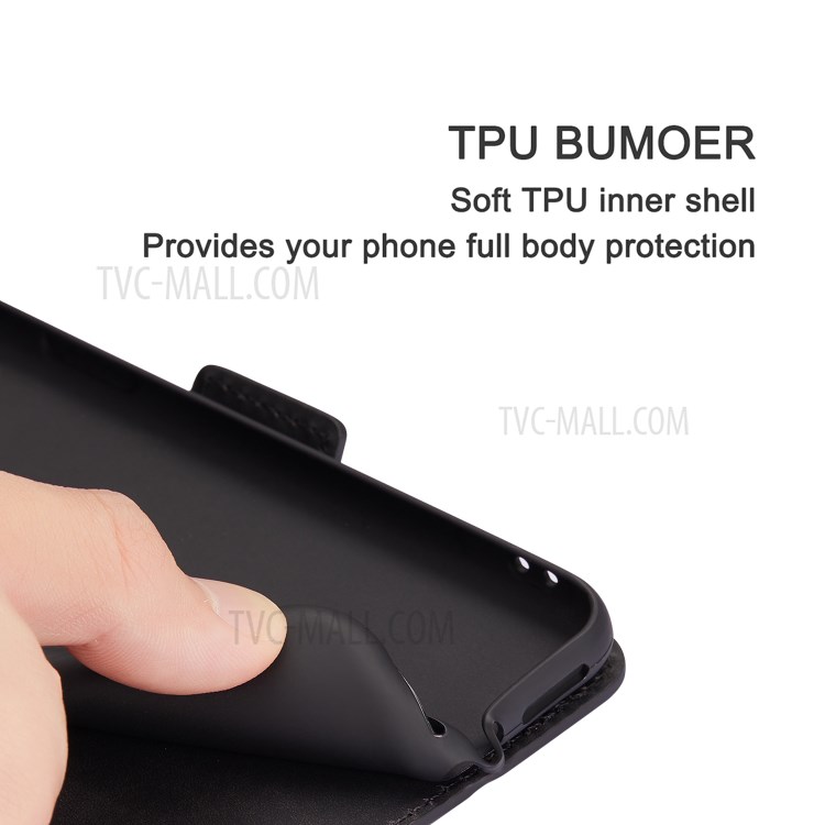 Retro Style Splicing Matte with Card Slots Leather Cover for Huawei P40 Pro - Black-8