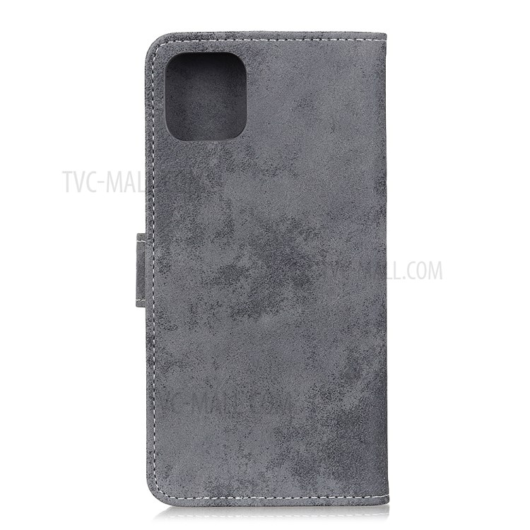 Retro Style Leather Wallet Stand Phone Cover for Huawei Enjoy 20 - Grey-2