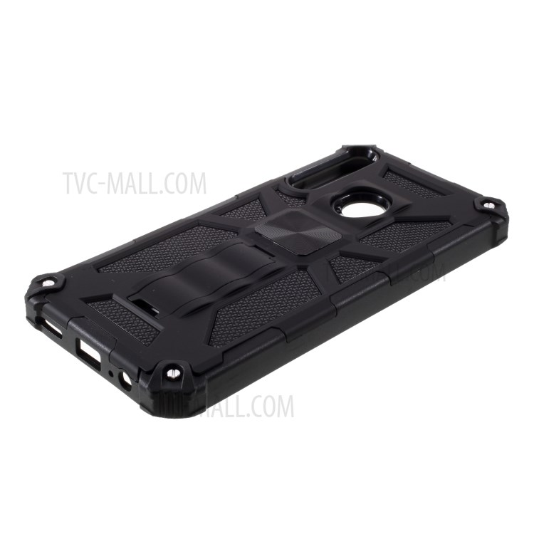 Kickstand Armor Dropproof PC TPU Combo Case with Magnetic Metal Sheet for Huawei Y7p/P40 lite E - Black-5