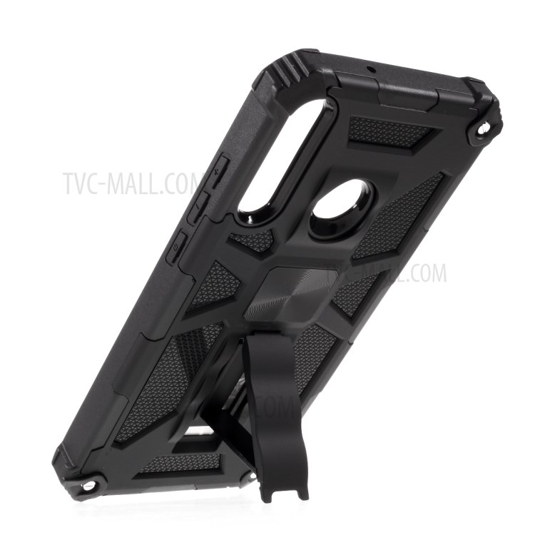 Kickstand Armor Dropproof PC TPU Combo Case with Magnetic Metal Sheet for Huawei Y7p/P40 lite E - Black-9