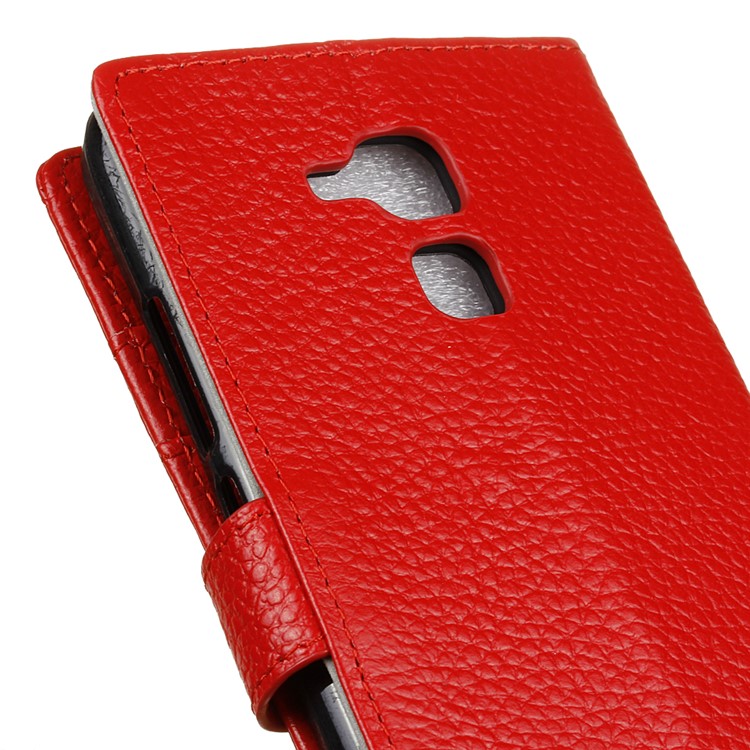 Genuine Leather Wallet Stand Shell Litchi Skin for Huawei Honor 5c / GT3 - Red-3