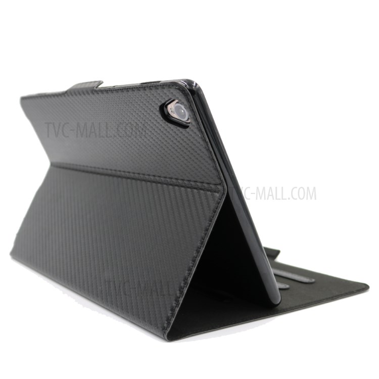 Ultra-thin Carbon Fiber Skin Stand Leather Tablet Cover for Huawei MatePad 10.8 (2020) - Black-15