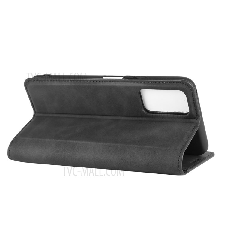 Silky Touch Leather Stylish Case for Honor 30 Youth/Honor 30 Lite - Black-4