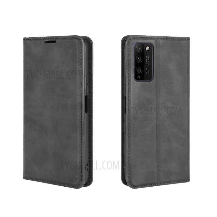 Silky Touch Leather Stylish Case for Honor 30 Youth/Honor 30 Lite - Black-5