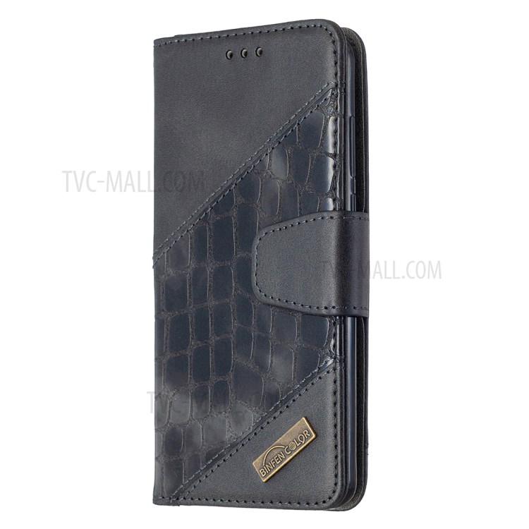 Assorted Color Crocodile Skin Leather Wallet Phone Case for Huawei P40 - Black-2