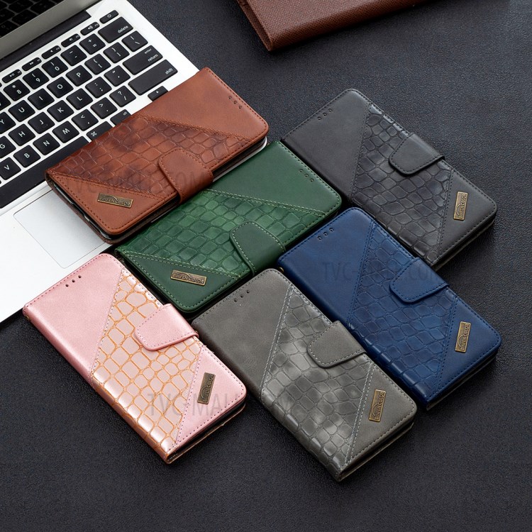Crocodile Skin Assorted Color Leather Phone Shell for Huawei P40 Pro - Black-10