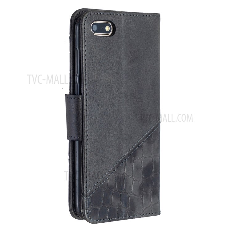 Crocodile Texture Assorted Color Leather Protective Case for Huawei Y5 (2018)/Y5 Prime (2018)/Honor 7s/Honor Play 7 - Black-3