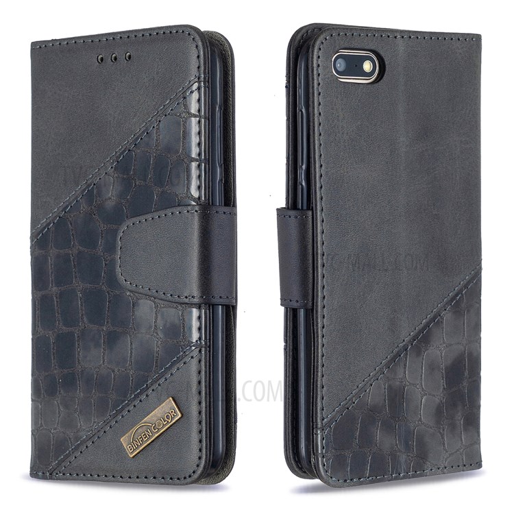 Crocodile Texture Assorted Color Leather Protective Case for Huawei Y5 (2018)/Y5 Prime (2018)/Honor 7s/Honor Play 7 - Black-4