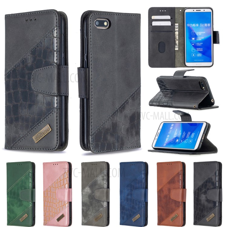 Crocodile Texture Assorted Color Leather Protective Case for Huawei Y5 (2018)/Y5 Prime (2018)/Honor 7s/Honor Play 7 - Black-9