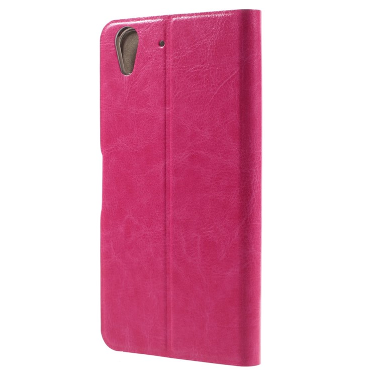 Crazy Horse Stand Card Slot Leather Case for Huawei Y6II / Honor 5A - Rose-2