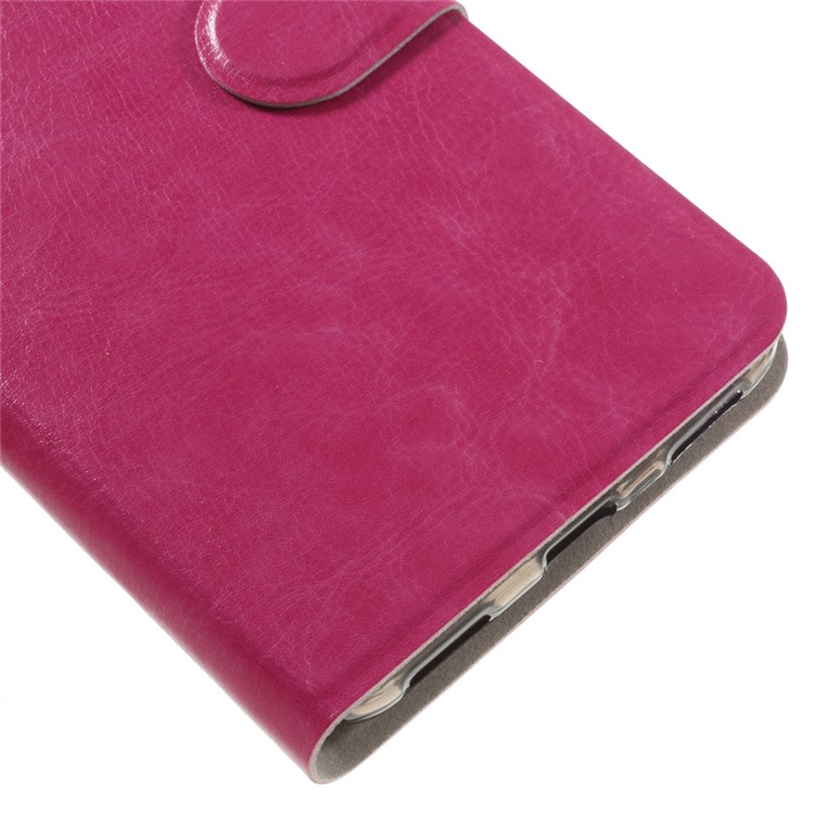 Crazy Horse Stand Card Slot Leather Case for Huawei Y6II / Honor 5A - Rose-4