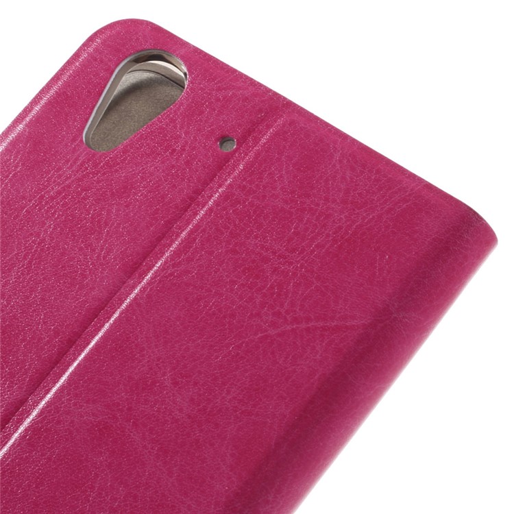 Crazy Horse Stand Card Slot Leather Case for Huawei Y6II / Honor 5A - Rose-5