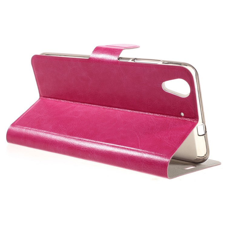 Crazy Horse Stand Card Slot Leather Case for Huawei Y6II / Honor 5A - Rose-7