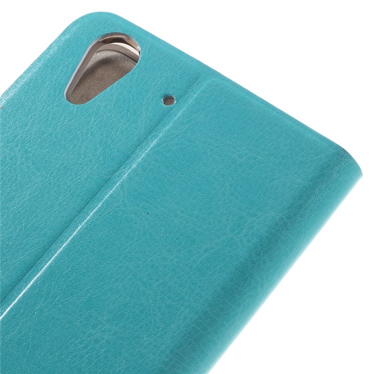 Crazy Horse Leather Cover Stand Card Holder for Huawei Y6II / Honor 5A - Blue-5
