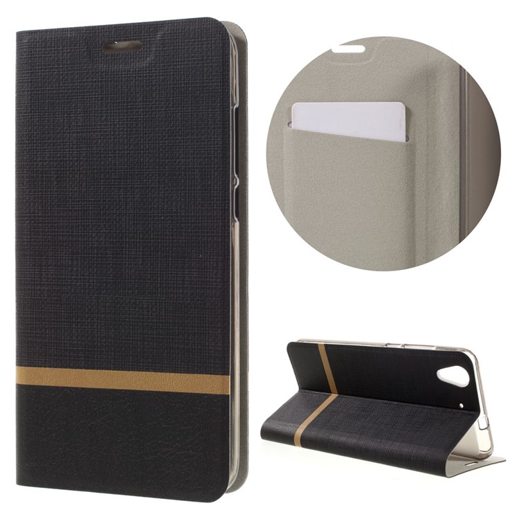 Cross Texture Card Holder Leather Stand Case for Huawei Honor 5A/Y6 II Built-in Steel Sheet - Black-1