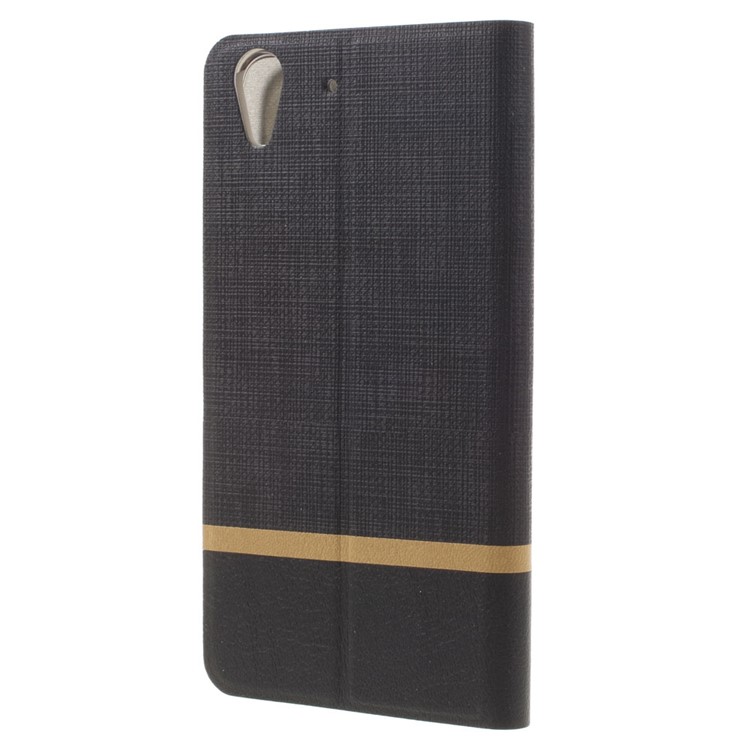 Cross Texture Card Holder Leather Stand Case for Huawei Honor 5A/Y6 II Built-in Steel Sheet - Black-2