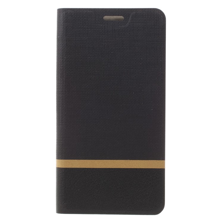 Cross Texture Card Holder Leather Stand Case for Huawei Honor 5A/Y6 II Built-in Steel Sheet - Black-3