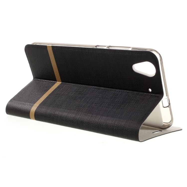 Cross Texture Card Holder Leather Stand Case for Huawei Honor 5A/Y6 II Built-in Steel Sheet - Black-7