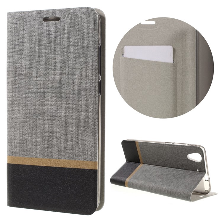 Cross Texture Folio Leather Stand Cover for Huawei Honor 5A/Y6 II Built-in Steel Sheet - Grey-1