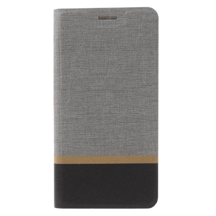 Cross Texture Folio Leather Stand Cover for Huawei Honor 5A/Y6 II Built-in Steel Sheet - Grey-3