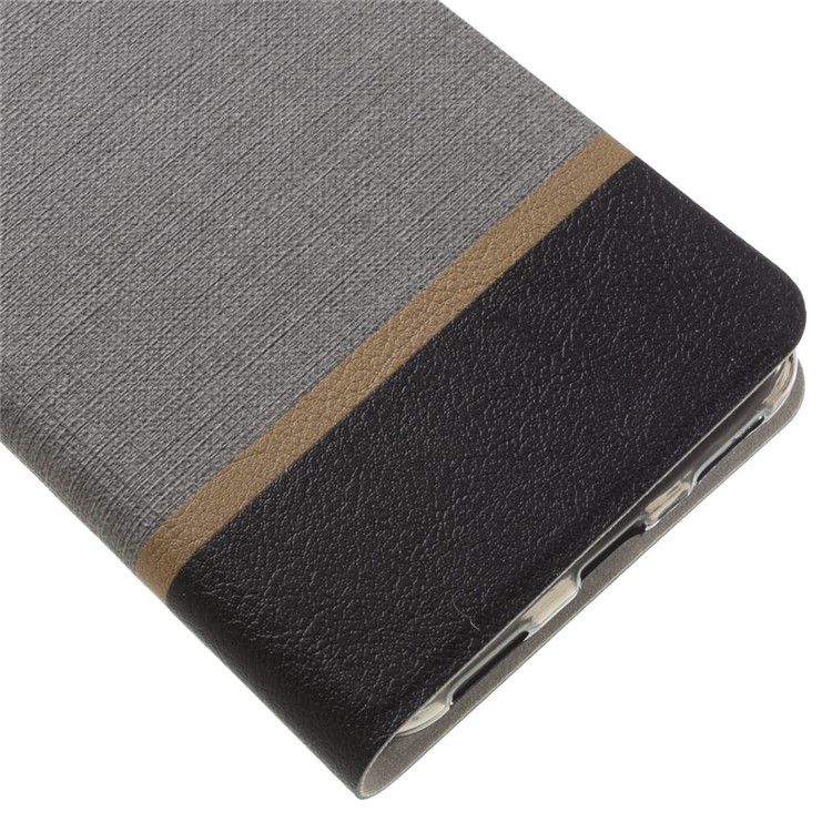 Cross Texture Folio Leather Stand Cover for Huawei Honor 5A/Y6 II Built-in Steel Sheet - Grey-4