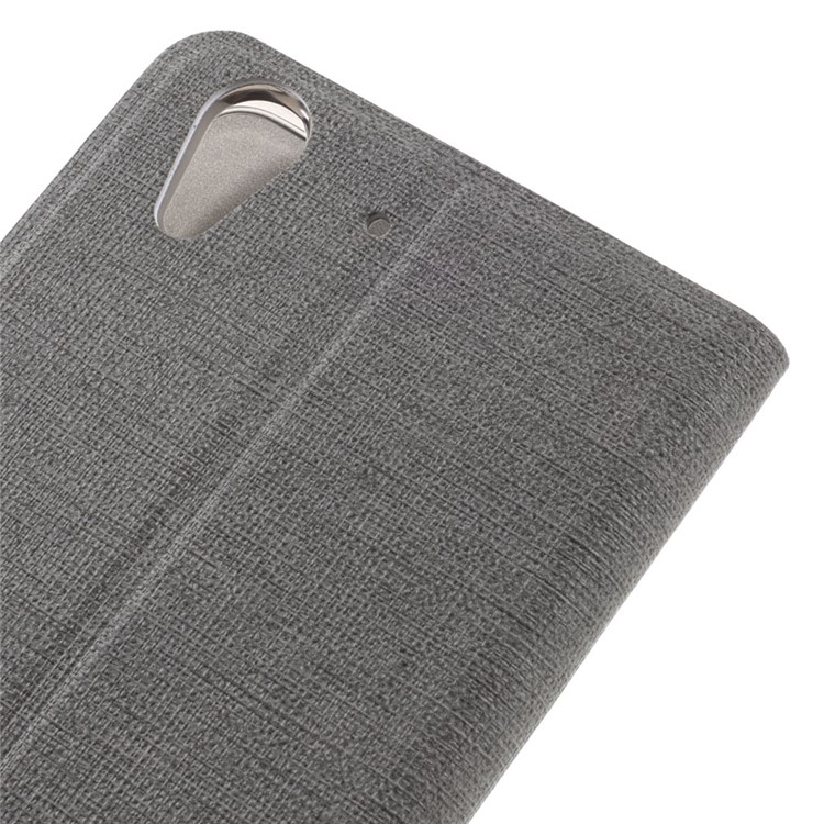 Cross Texture Folio Leather Stand Cover for Huawei Honor 5A/Y6 II Built-in Steel Sheet - Grey-5