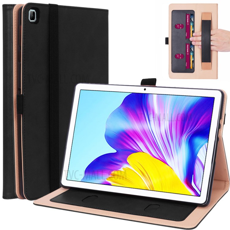 Bussiness Style Flip Leather Stand Tablet Case with Card Slots for Honor Tablet 6 10.1 T6 X6 - Black-1