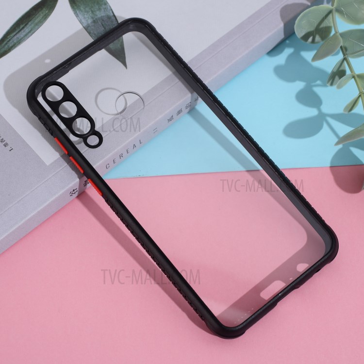 Clear PC + TPU Hybrid Phone Case Cover for Huawei Y6p - Black-1