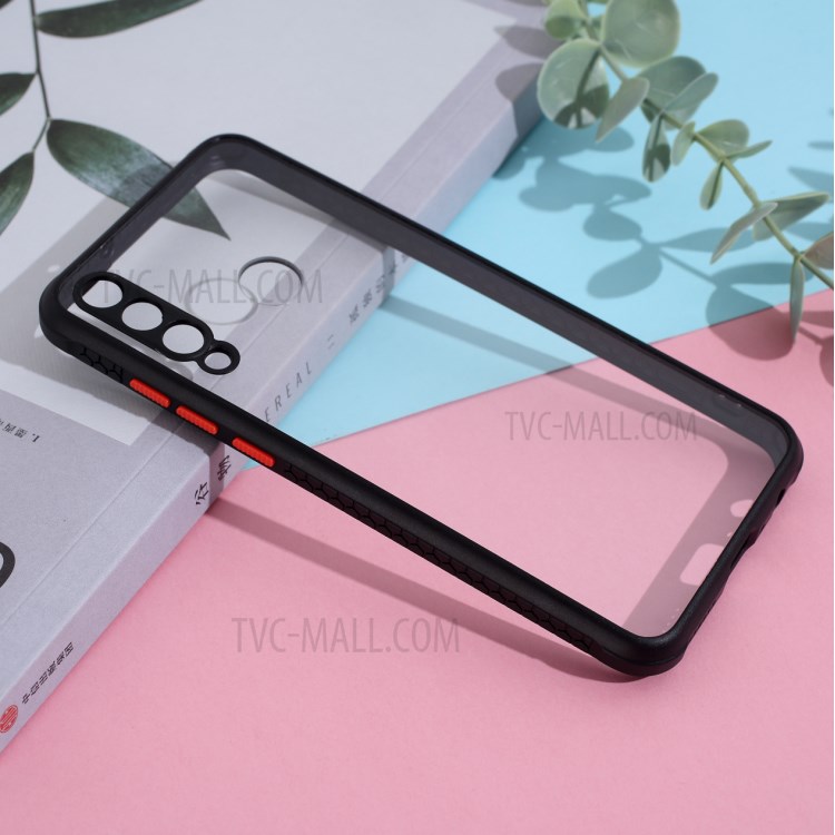 Clear PC + TPU Hybrid Phone Case Cover for Huawei Y6p - Black-6