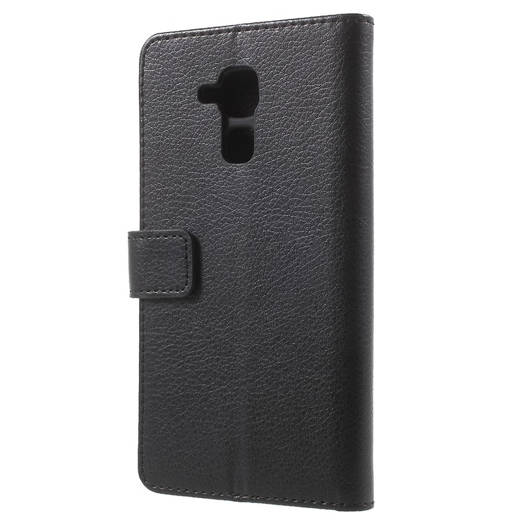 Lychee Grain Wallet Leather Stand Case for Huawei Honor 5c / GT3 - Black-2