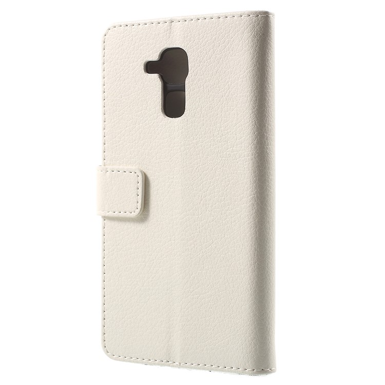 Lychee Grain Wallet Leather Stand Cover for Huawei Honor 5c / GT3 - White-2