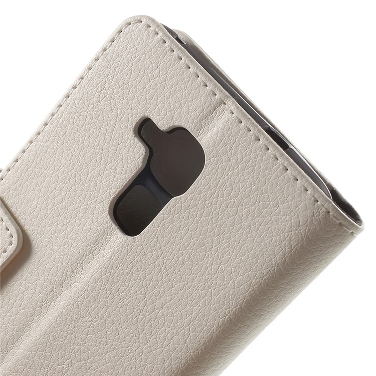 Lychee Grain Wallet Leather Stand Cover for Huawei Honor 5c / GT3 - White-6