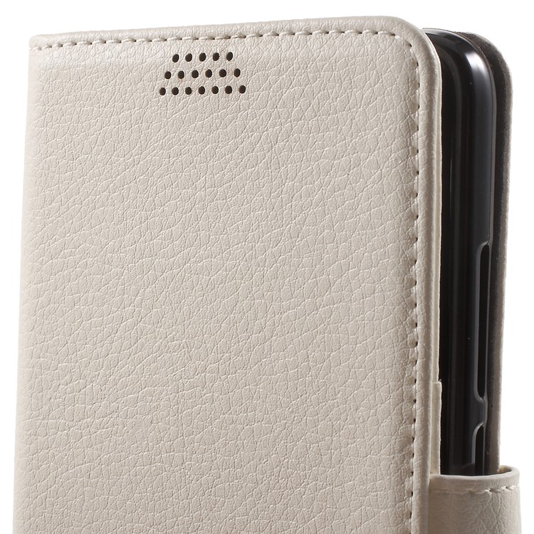 Lychee Grain Wallet Leather Stand Cover for Huawei Honor 5c / GT3 - White-7